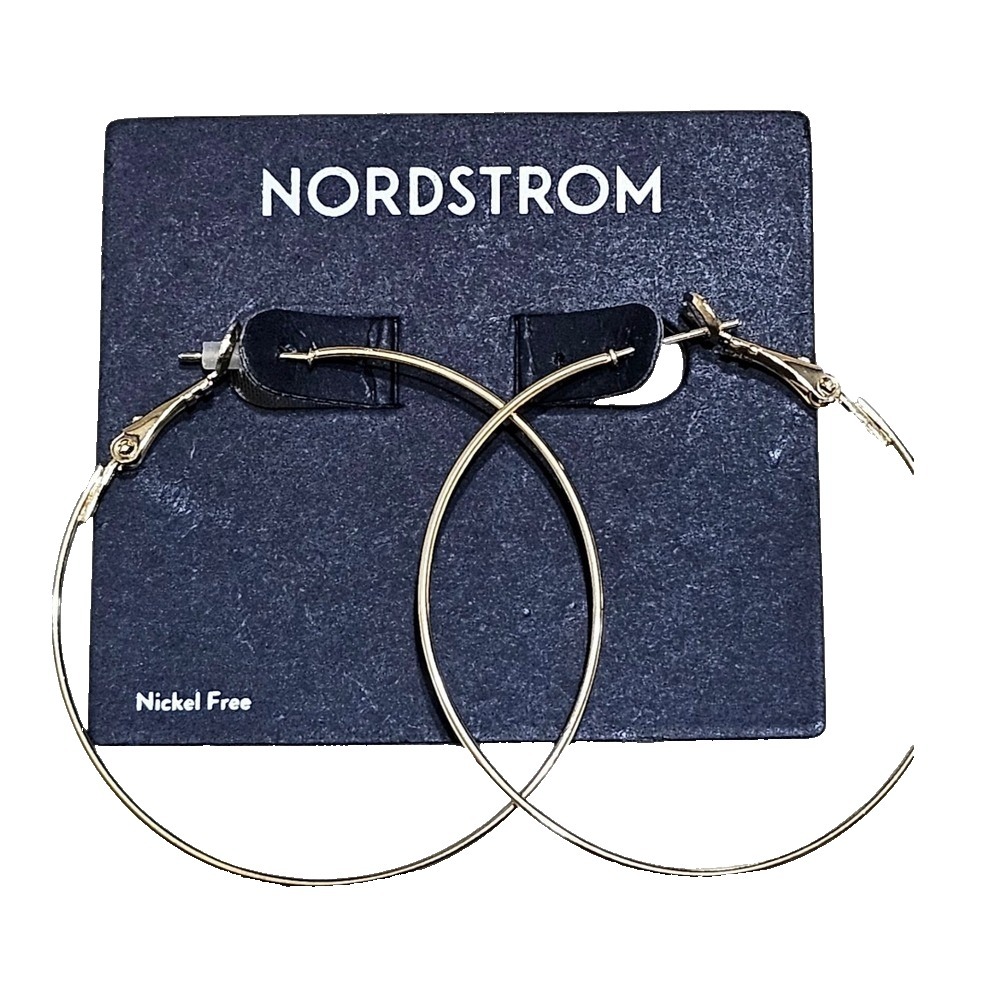 Nordstrom Classic Hoop Earrings Elegant Gold Tone NWT Everyday Jewelry